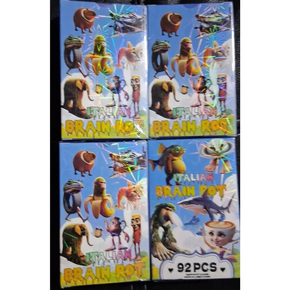 Italian Brain Rot Stickers/cards 92 Pieces 4 sealed packs